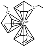 Tris(ethylcyclopentadienyl)yttrium Struktur