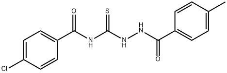 4-chloro-N-{[2-(4-methylbenzoyl)hydrazino]carbonothioyl}benzamide Struktur