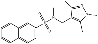 N-methyl-N-[(1,3,5-trimethyl-1H-pyrazol-4-yl)methyl]naphthalene-2-sulfonamide Struktur