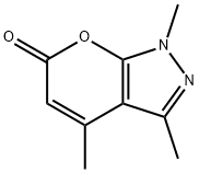 1,3,4-trimethylpyrano[2,3-c]pyrazol-6-one Struktur