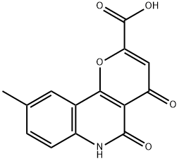 4H-Pyrano[3,2-c]quinoline-2-carboxylic acid, 5,6-dihydro-9-methyl-4,5-dioxo- Struktur