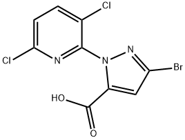 1H-Pyrazole-5-carboxylic acid, 3-bromo-1-(3,6-dichloro-2-pyridinyl)- Struktur