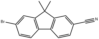 7-Bromo-9,9-dimethyl-9H-fluorene-2-carbonitrile Struktur