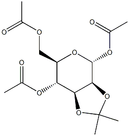 1,4,6-Tri-O-acetyl-2,3-O-isopropylidene-a-D-mannopyranose Struktur