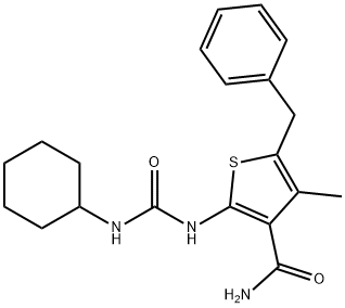 5-benzyl-2-(cyclohexylcarbamoylamino)-4-methylthiophene-3-carboxamide Struktur