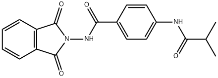 N-(1,3-dioxoisoindol-2-yl)-4-(2-methylpropanoylamino)benzamide Struktur