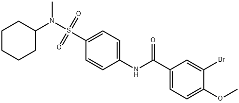 3-bromo-N-[4-[cyclohexyl(methyl)sulfamoyl]phenyl]-4-methoxybenzamide Struktur