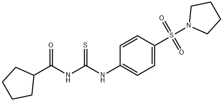 N-({[4-(1-pyrrolidinylsulfonyl)phenyl]amino}carbonothioyl)cyclopentanecarboxamide Struktur