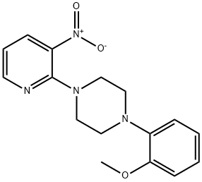 1-(2-Methoxy-phenyl)-4-(3-nitro-pyridin-2-yl)-piperazine Struktur