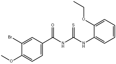 3-bromo-N-{[(2-ethoxyphenyl)amino]carbonothioyl}-4-methoxybenzamide Struktur