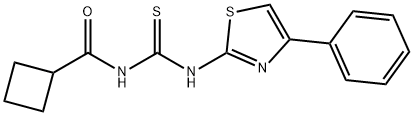 N-{[(4-phenyl-1,3-thiazol-2-yl)amino]carbonothioyl}cyclobutanecarboxamide Struktur