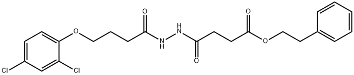 2-phenylethyl 4-[2-[4-(2,4-dichlorophenoxy)butanoyl]hydrazinyl]-4-oxobutanoate Struktur