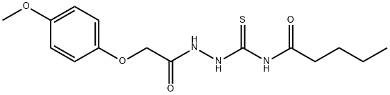 N-({2-[(4-methoxyphenoxy)acetyl]hydrazino}carbonothioyl)pentanamide Struktur