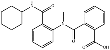 2-[[2-(cyclohexylcarbamoyl)phenyl]-methylcarbamoyl]benzoic acid Struktur