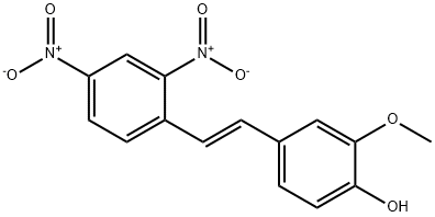 4-[(E)-2-(2,4-dinitrophenyl)ethenyl]-2-methoxyphenol Struktur