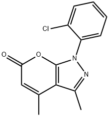 1-(2-Chloro-phenyl)-3,4-dimethyl-1H-pyrano[2,3-c]pyrazol-6-one Struktur