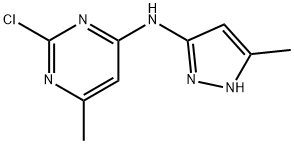 (2-Chloro-6-methyl-pyrimidin-4-yl)-(5-methyl-3H-pyrazol-3-yl)-amine Struktur