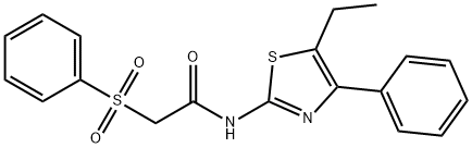 2-(benzenesulfonyl)-N-(5-ethyl-4-phenyl-1,3-thiazol-2-yl)acetamide Struktur