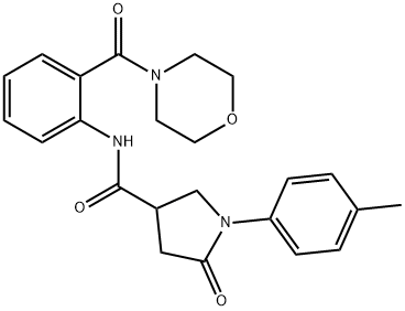 1-(4-methylphenyl)-N-[2-(morpholine-4-carbonyl)phenyl]-5-oxopyrrolidine-3-carboxamide Struktur