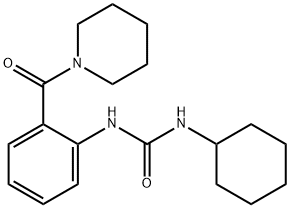 1-cyclohexyl-3-[2-(piperidine-1-carbonyl)phenyl]urea Struktur