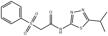 2-(benzenesulfonyl)-N-(5-propan-2-yl-1,3,4-thiadiazol-2-yl)acetamide Struktur