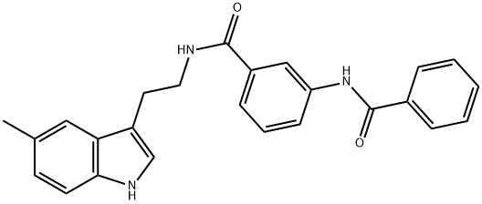 3-benzamido-N-[2-(5-methyl-1H-indol-3-yl)ethyl]benzamide Struktur