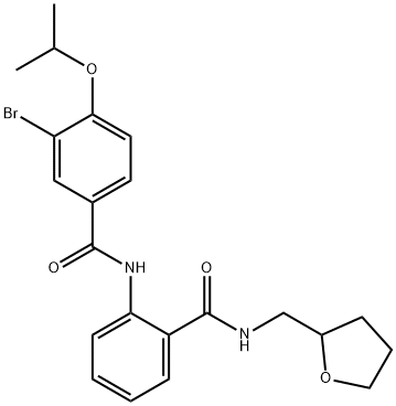 3-bromo-N-[2-(oxolan-2-ylmethylcarbamoyl)phenyl]-4-propan-2-yloxybenzamide Struktur