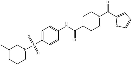 1-(furan-2-carbonyl)-N-[4-(3-methylpiperidin-1-yl)sulfonylphenyl]piperidine-4-carboxamide Struktur