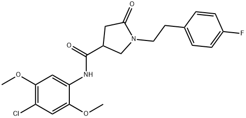 N-(4-chloro-2,5-dimethoxyphenyl)-1-[2-(4-fluorophenyl)ethyl]-5-oxopyrrolidine-3-carboxamide Struktur