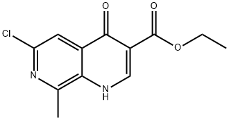 6-Chloro-8-methyl-4-oxo-1,4-dihydro-[1,7]naphthyridine-3-carboxylic acid ethyl ester Struktur