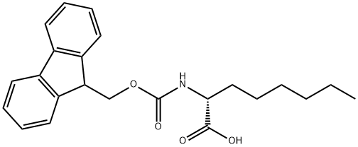 Fmoc-(2R)-2-Amino-octanoic acid Struktur