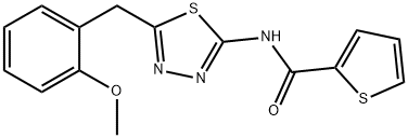 N-[5-[(2-methoxyphenyl)methyl]-1,3,4-thiadiazol-2-yl]thiophene-2-carboxamide Struktur