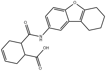 6-(6,7,8,9-Tetrahydro-dibenzofuran-2-ylcarbamoyl)-cyclohex-3-enecarboxylic acid Struktur