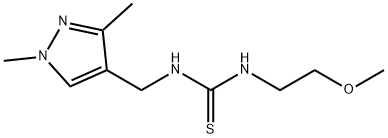 1-[(1,3-dimethylpyrazol-4-yl)methyl]-3-(2-methoxyethyl)thiourea Struktur