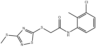 N-(3-chloro-2-methylphenyl)-2-[(3-methylsulfanyl-1,2,4-thiadiazol-5-yl)sulfanyl]acetamide Struktur