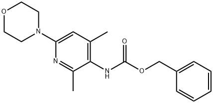 Carbamic acid, N-[2,4-dimethyl-6-(4-morpholinyl)-3-pyridinyl]-, phenylmethyl ester Struktur