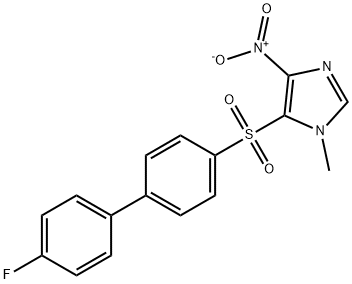 5-((4-FLUORO-[1,1-BIPHENYL]-4-YL)SULFONYL)-1-METHYL-4-NITRO-1H-IMIDAZOLE Struktur