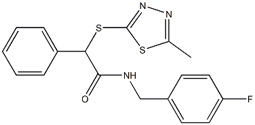 N-[(4-fluorophenyl)methyl]-2-[(5-methyl-1,3,4-thiadiazol-2-yl)sulfanyl]-2-phenylacetamide Struktur