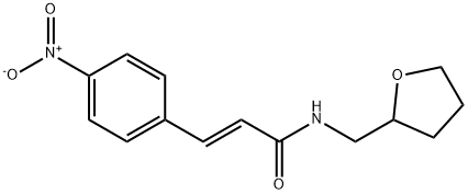 (E)-3-(4-nitrophenyl)-N-(oxolan-2-ylmethyl)prop-2-enamide Struktur