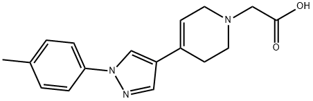 [4-[1-(4-methylphenyl)-1H-pyrazol-4-yl]-3,6-dihydropyridin-1(2H)-yl]acetic acid hydrochloride Struktur