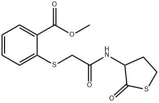 2-[(2-Oxo-tetrahydro-thiophen-3-ylcarbamoyl)-methylsulfanyl]-benzoic acid methyl ester Struktur