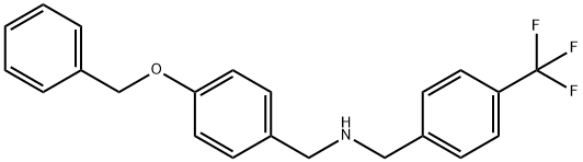 {[4-(benzyloxy)phenyl]methyl}({[4-(trifluoromethyl)phenyl]methyl})amine Struktur