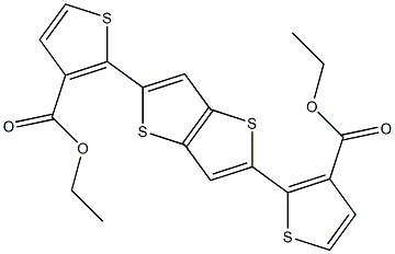 diethyl 2,2'-(thieno[3,2-b]thiophene-2,5-diyl)bis(thiophene-3-carboxylate) Struktur