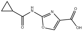 2-[(cyclopropylcarbonyl)amino]-1,3-oxazole-4-carboxylic acid Struktur