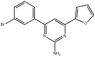 4-(3-bromophenyl)-6-(furan-2-yl)pyrimidin-2-amine Struktur