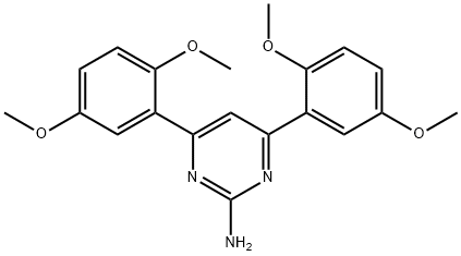 4,6-bis(2,5-dimethoxyphenyl)pyrimidin-2-amine Struktur