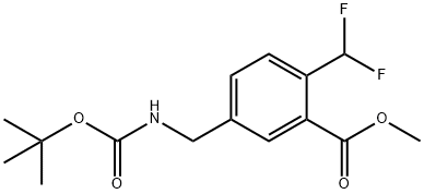 METHYL 5-(((TERT-BUTOXYCARBONYL)AMINO)METHYL)-2-(DIFLUOROMETHYL)BENZOATE Struktur