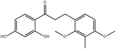 1-(2,4-dihydroxyphenyl)-3-(2,4-dimethoxy-3-methylphenyl)propan-1-one Struktur