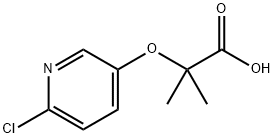 2-((6-CHLOROPYRIDIN-3-YL)OXY)-2-METHYLPROPANOIC ACID Struktur