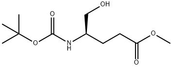 (R)-methyl 4-(tert-butoxycarbonylamino)-5-hydroxypentanoate Struktur